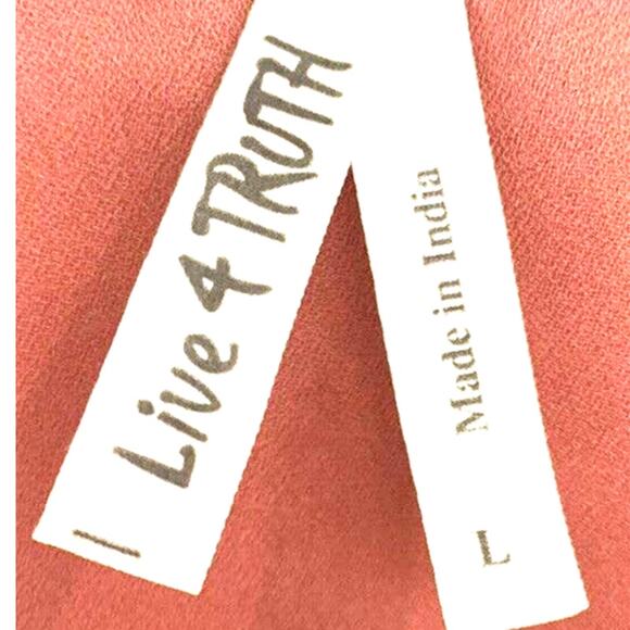 Boho Orange Pullover Top Womens Large Rust Long Tie Front Festival Henley - Picture 3 of 7